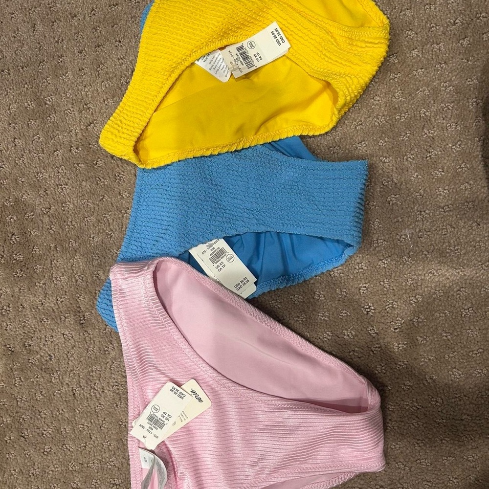 Aerie bikini bottoms- Yellow, Blue, Pink